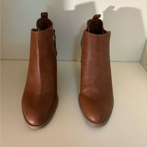 Target Brown Ankle Boots with Block Heel and Almond Toe